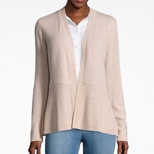 100% Cashmere Ribbed Peplum Cardigan (NWOT)